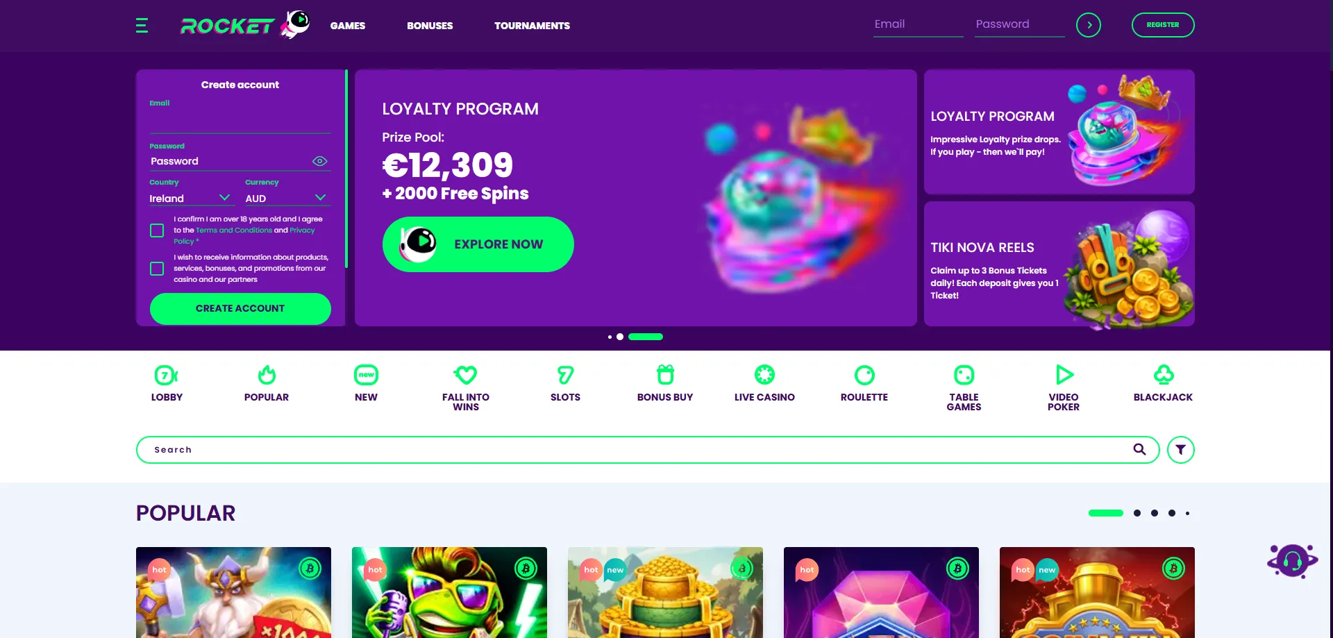 Casino Rocket AU official site overview for Australian players 2026